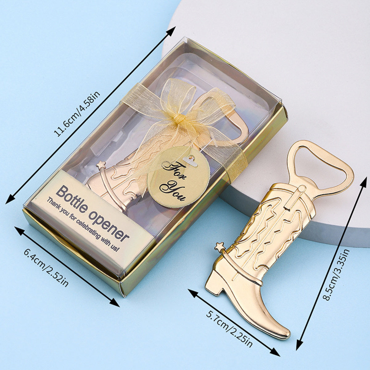 Gold Cowboy Boot Bottle Opener with Gift Box – Western Metal Cap Lifter - Image 4