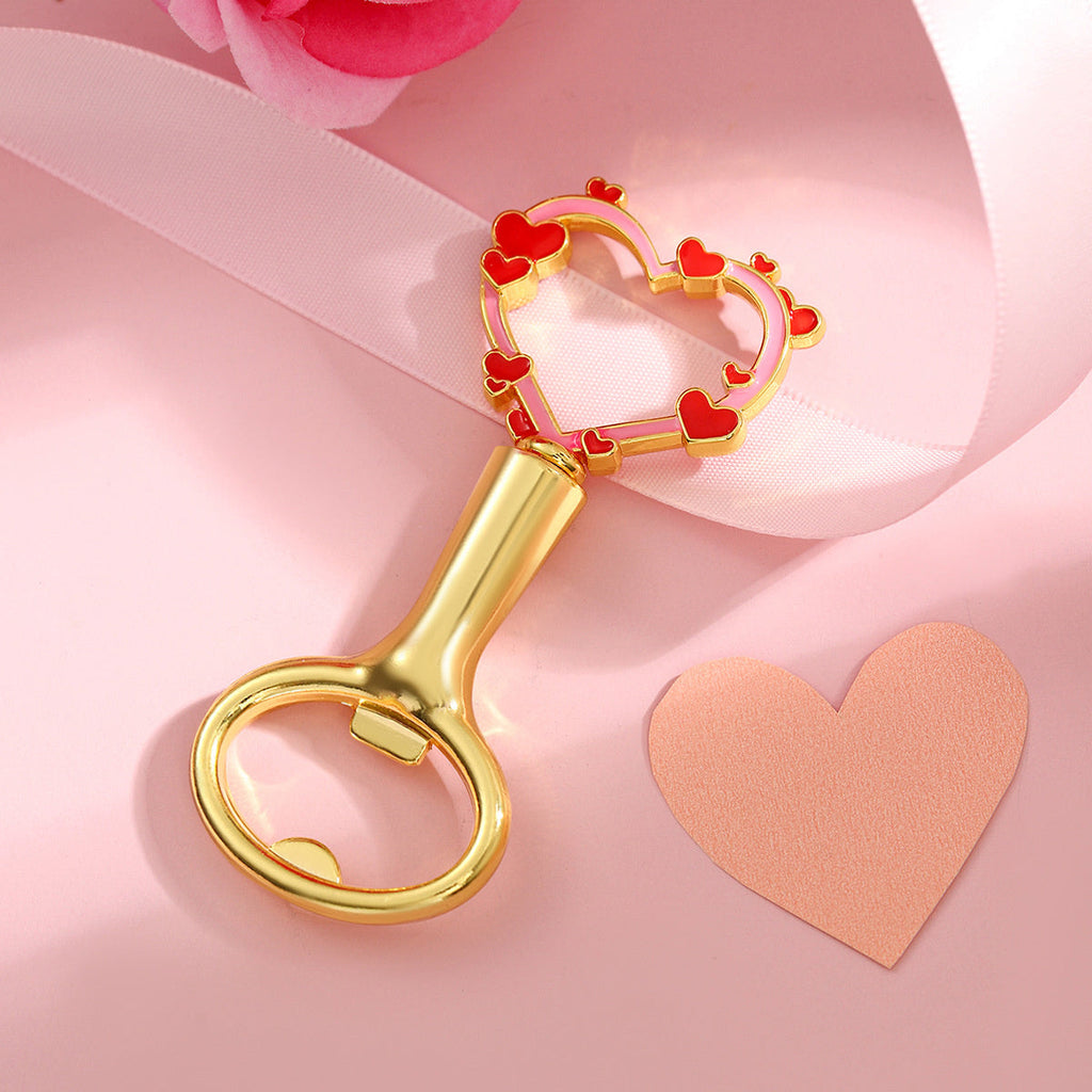 Heart Bottle Opener – Enamel Mini Heart Border Design, Gold & Silver - Image 6