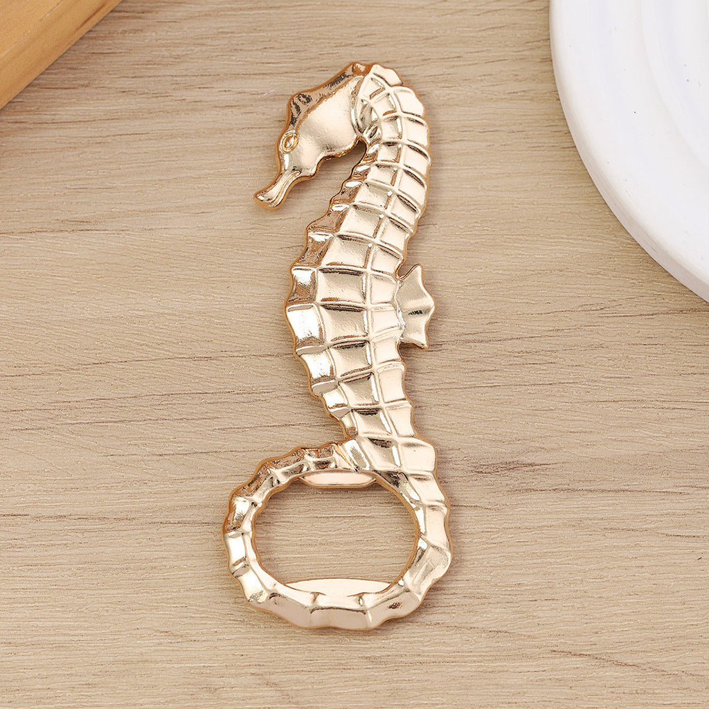 Seahorse Bottle Opener with Gift Box – Gold Metal Nautical Cap Lifter - Image 3