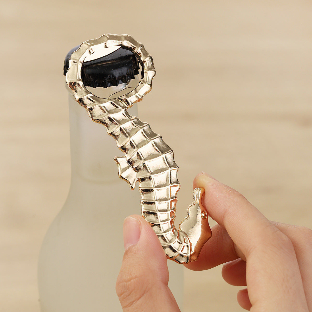 Seahorse Bottle Opener with Gift Box – Gold Metal Nautical Cap Lifter - Image 7
