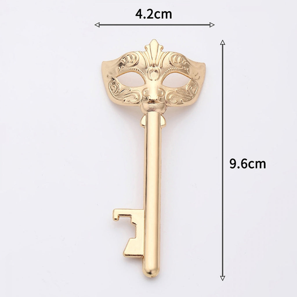 Masquerade Mask Key Bottle Opener – Gold Metal Decorative Cap Lifter - Image 3